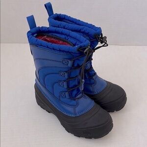 The North Face Alpenglow Youth Waterproof Snow Rain Boots Blue Youth Size 4